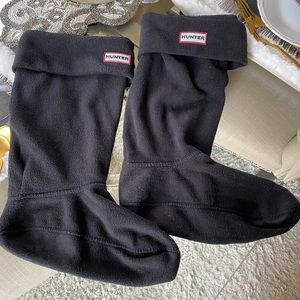 Hunter Black Fleece Socks for Tall Boots Large L